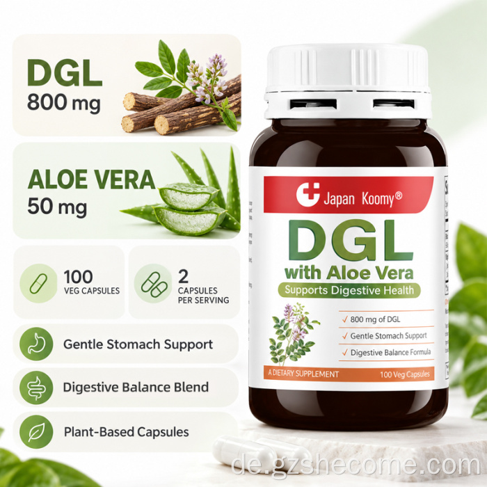 Shecome DGL Aloe Vera Kapseln für die Verdauungsgesundheit